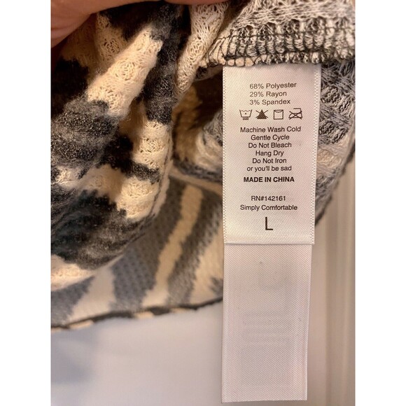 NWT LuLaRoe Kristen Sweater SZ Large Pullover Cowl Neck Zebra Print Waffle Knit - Picture 7 of 8